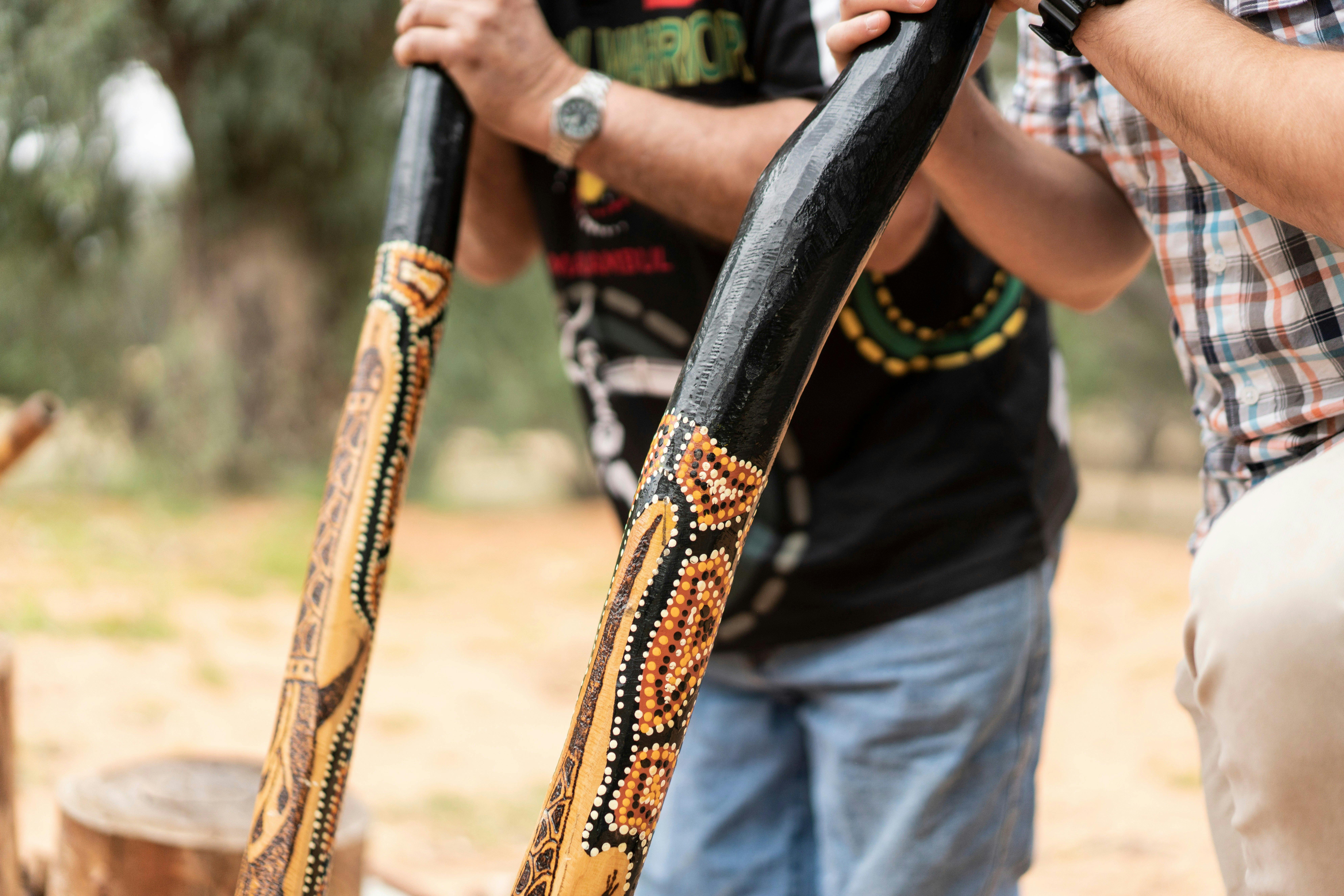 Beautifully crafted didgeridoos at Sandhills Artefacts