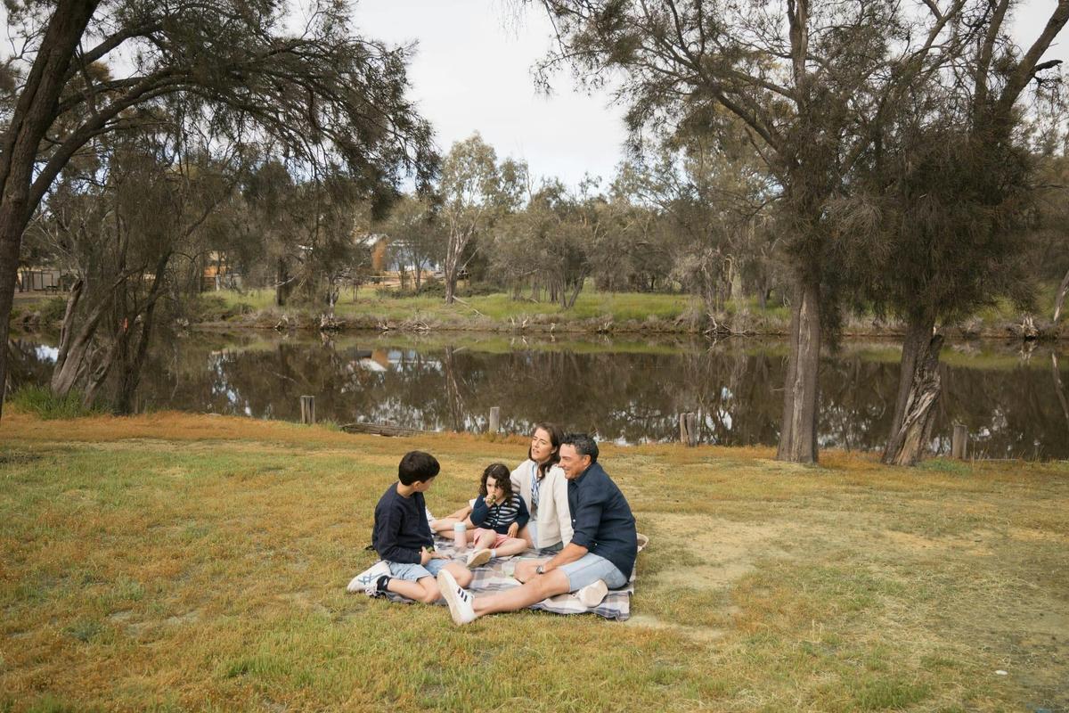 Family picnic at Avon river