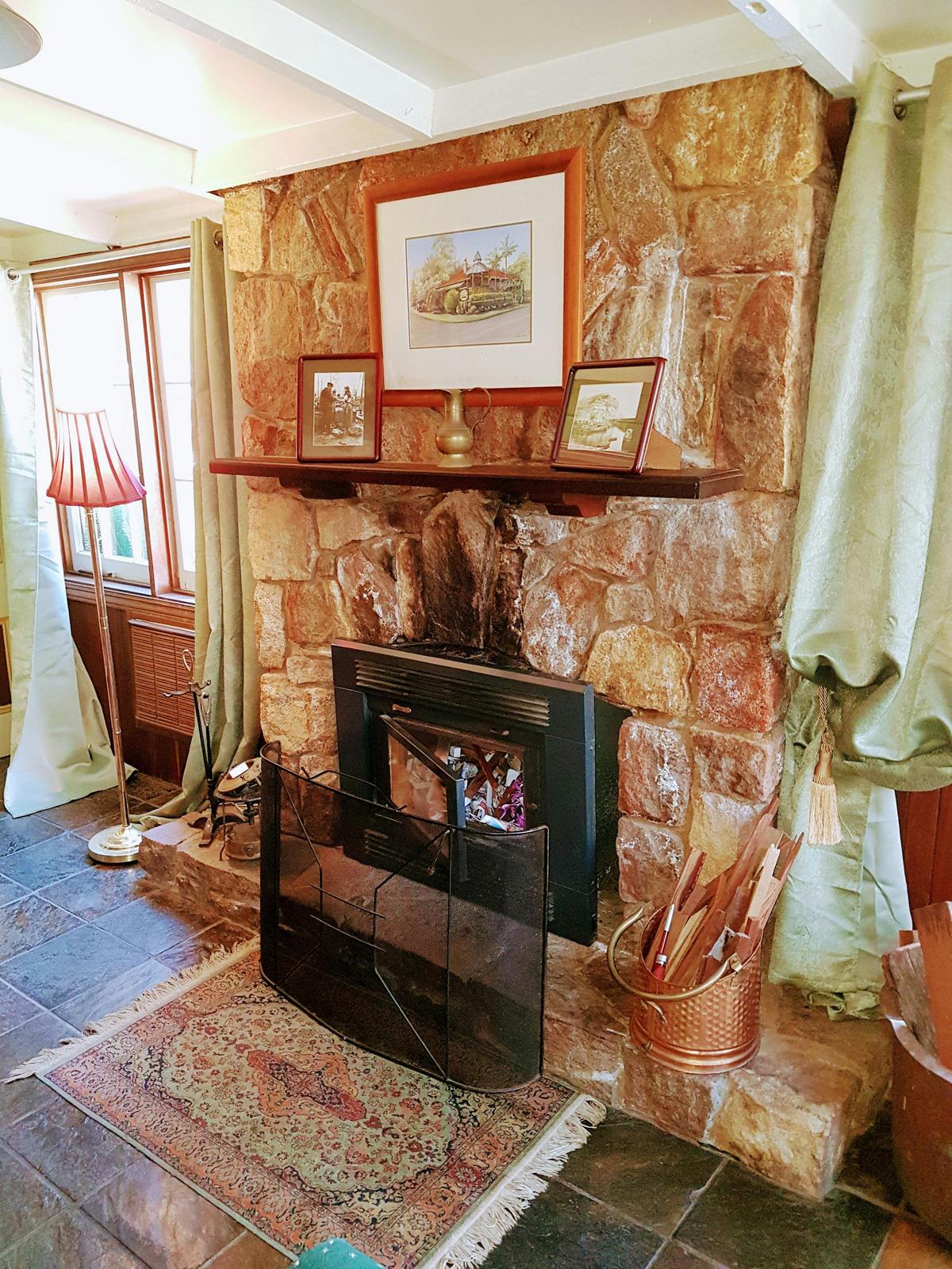 Log Fire in the Guest Lounge