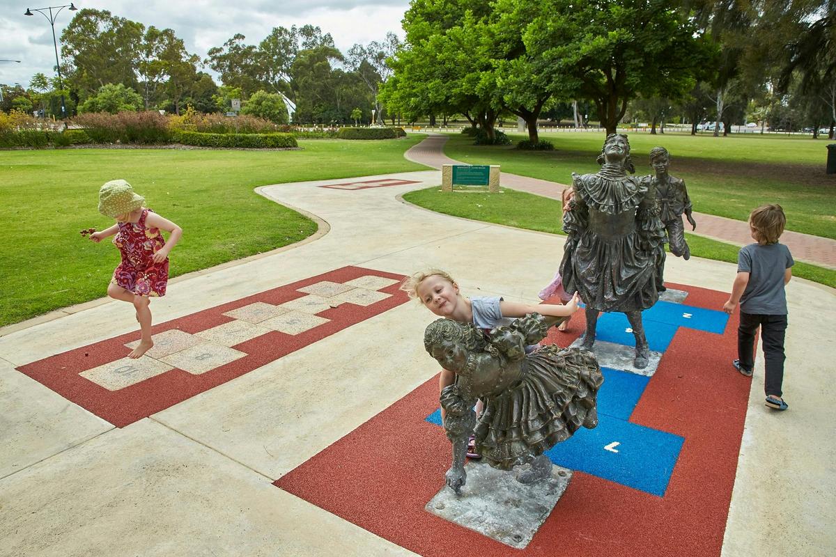 'Hopscotch' - one of the Park's favourite sculptures with a touch of interactivity