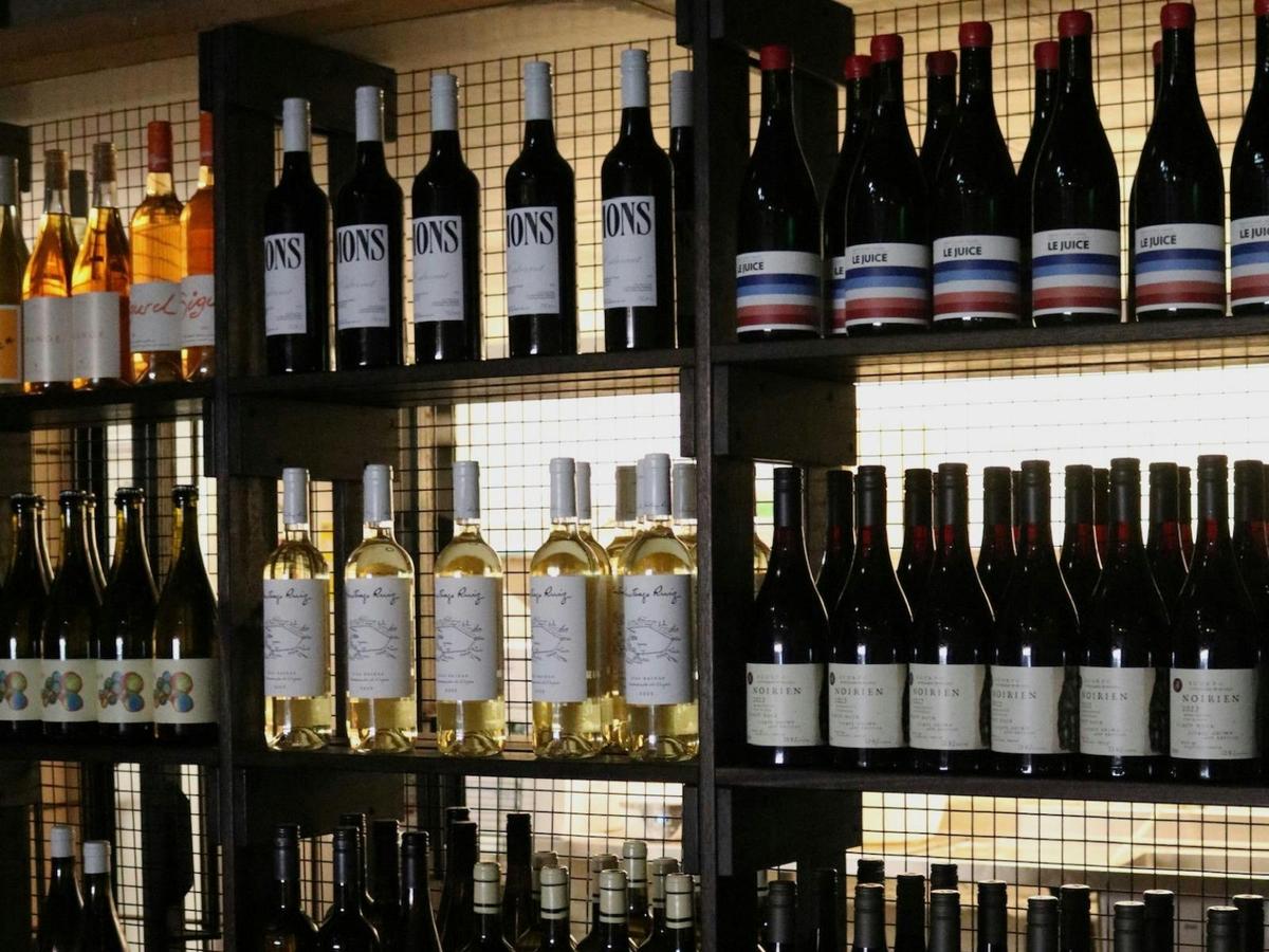 Wine shelf at Bread in Common