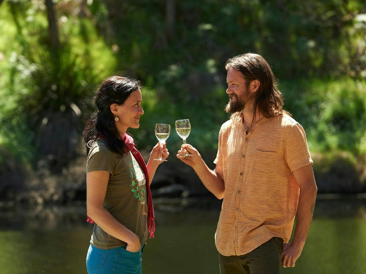 Couple toasting