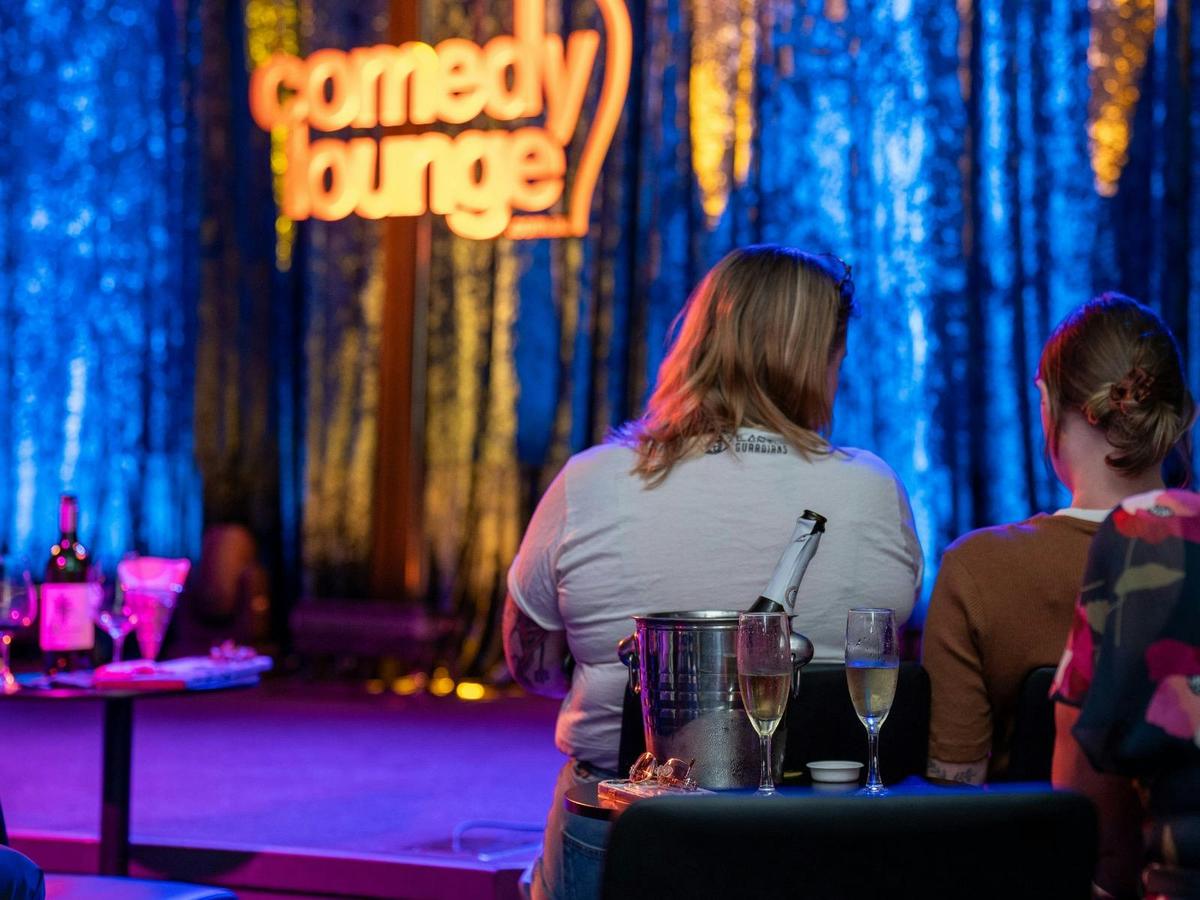 Pre-show anticipation at Comedy Lounge Perth City with table service, drinks and a great view of the
