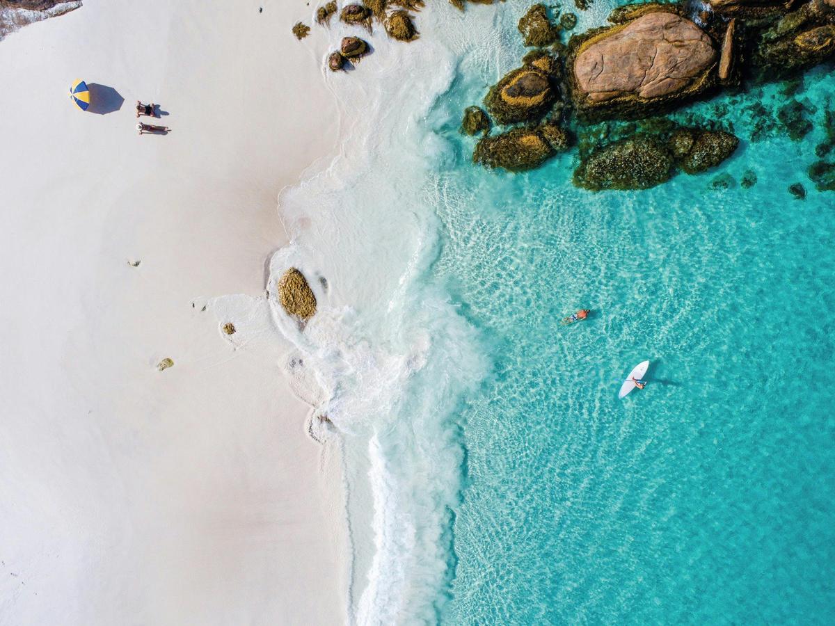 Aerial view of Hellfire Bay, Esperance