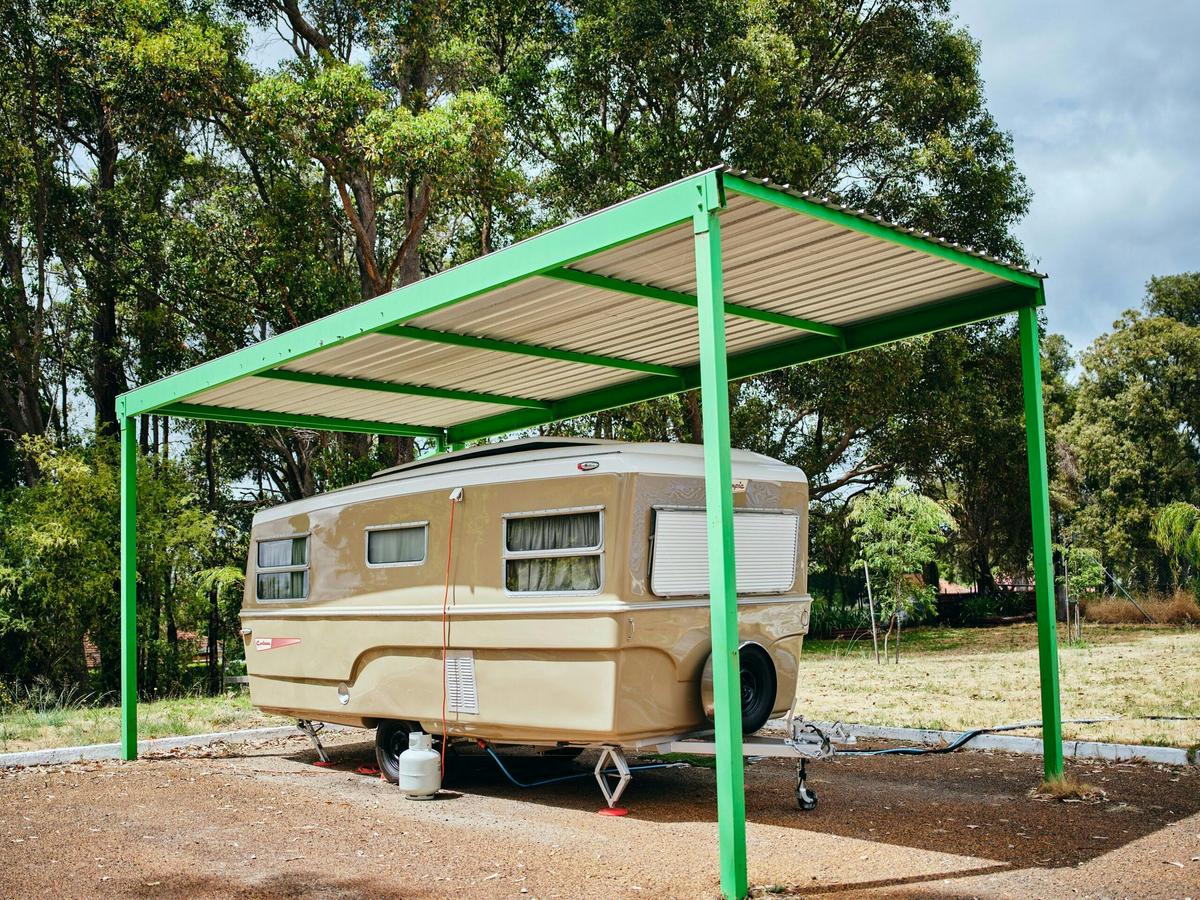 Shade structure powered caravan site
