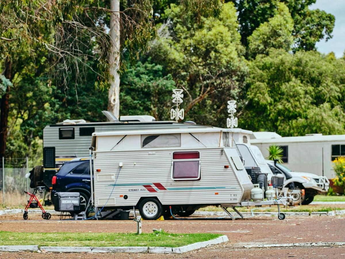 Caravan site at Collie Tourist Park