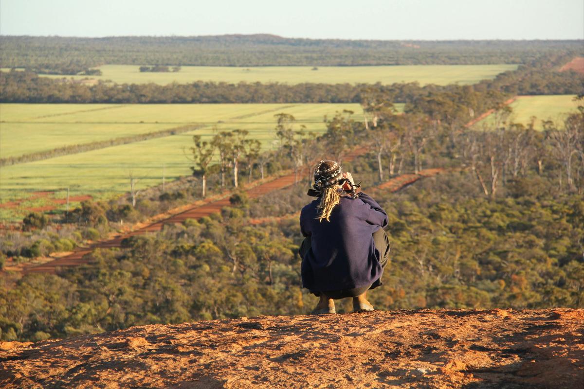 Taking in the view at Elachutting Rock