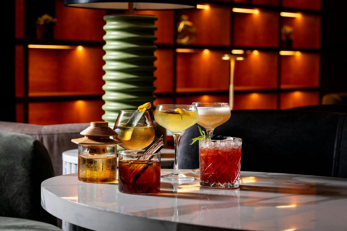 cocktails on a table