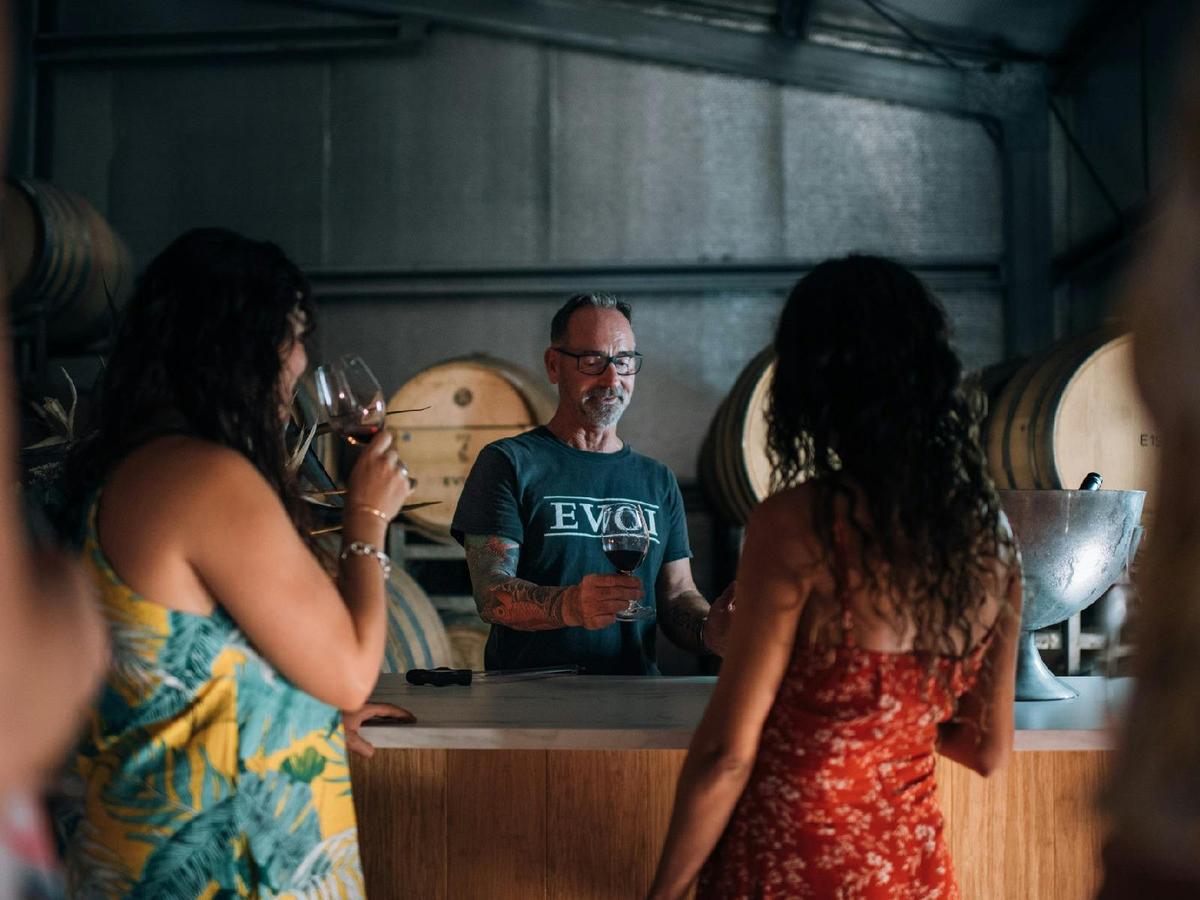 Enter the Barrel Room for a cosy tasting and glimpse behind the scenes