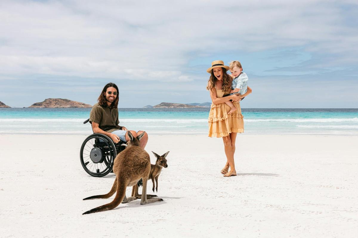 Kangaroos on the beach