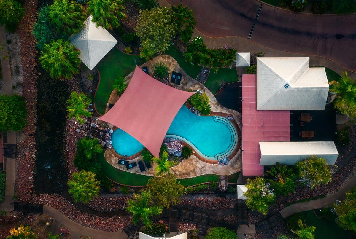 Aerial view of pool