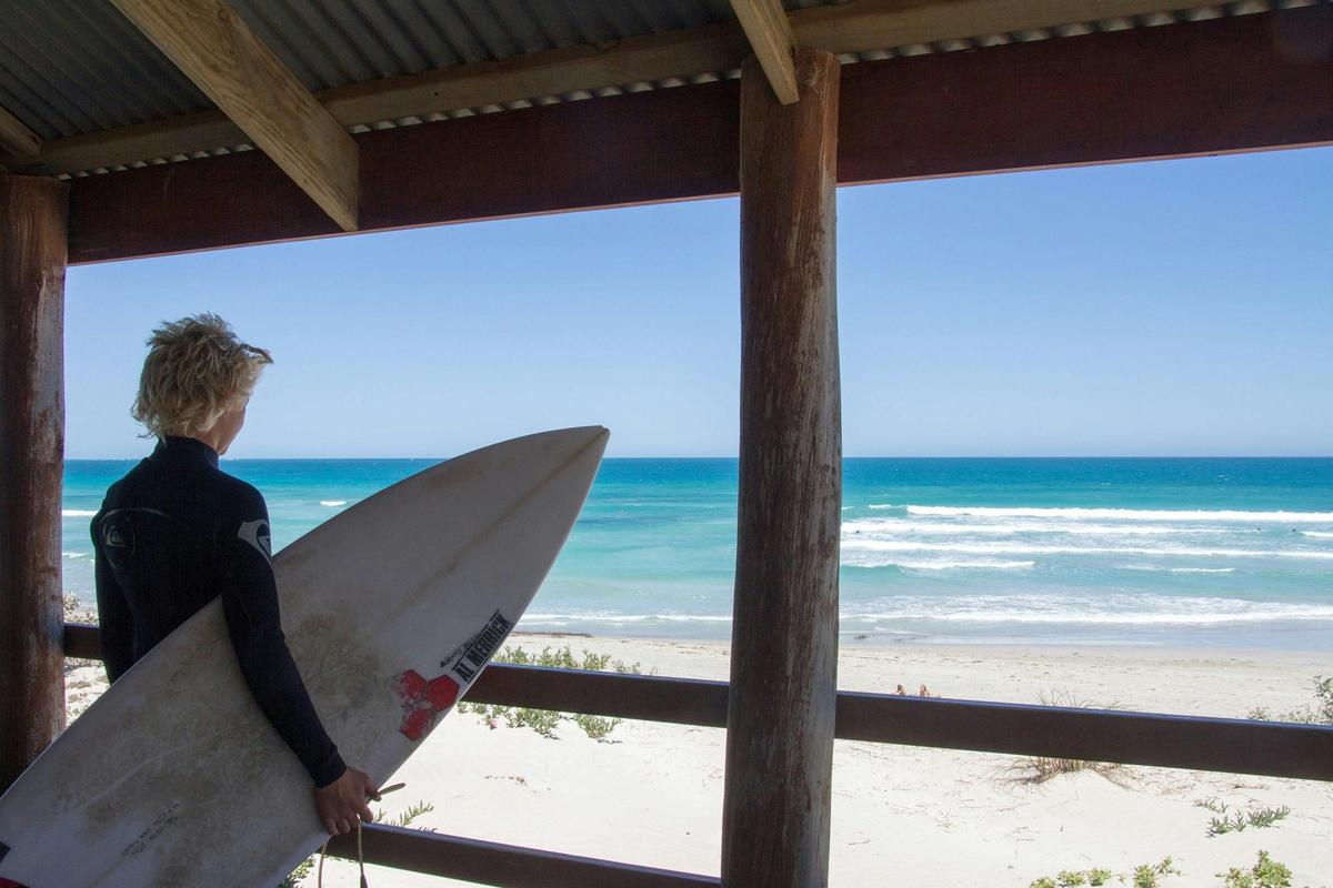 Surfs up at Back Beach