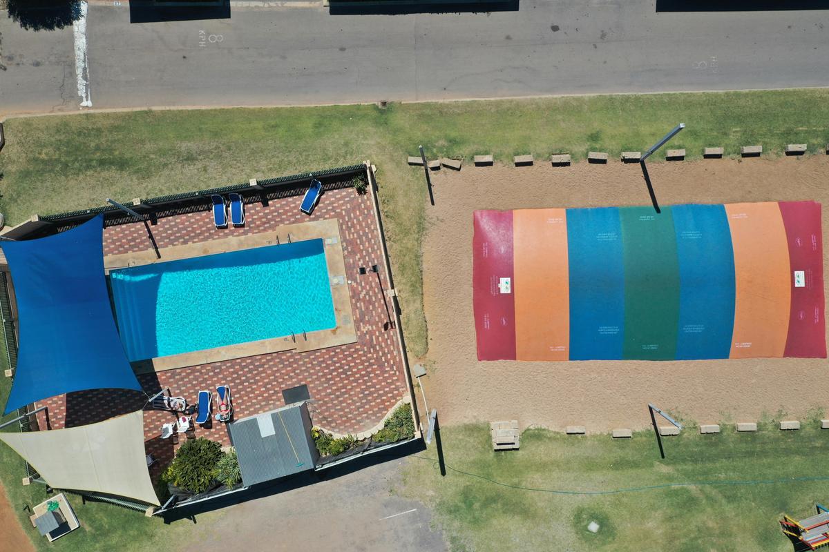 Geraldton Belair Gardens Caravan Park Swimming Pool and Jumping Pillow