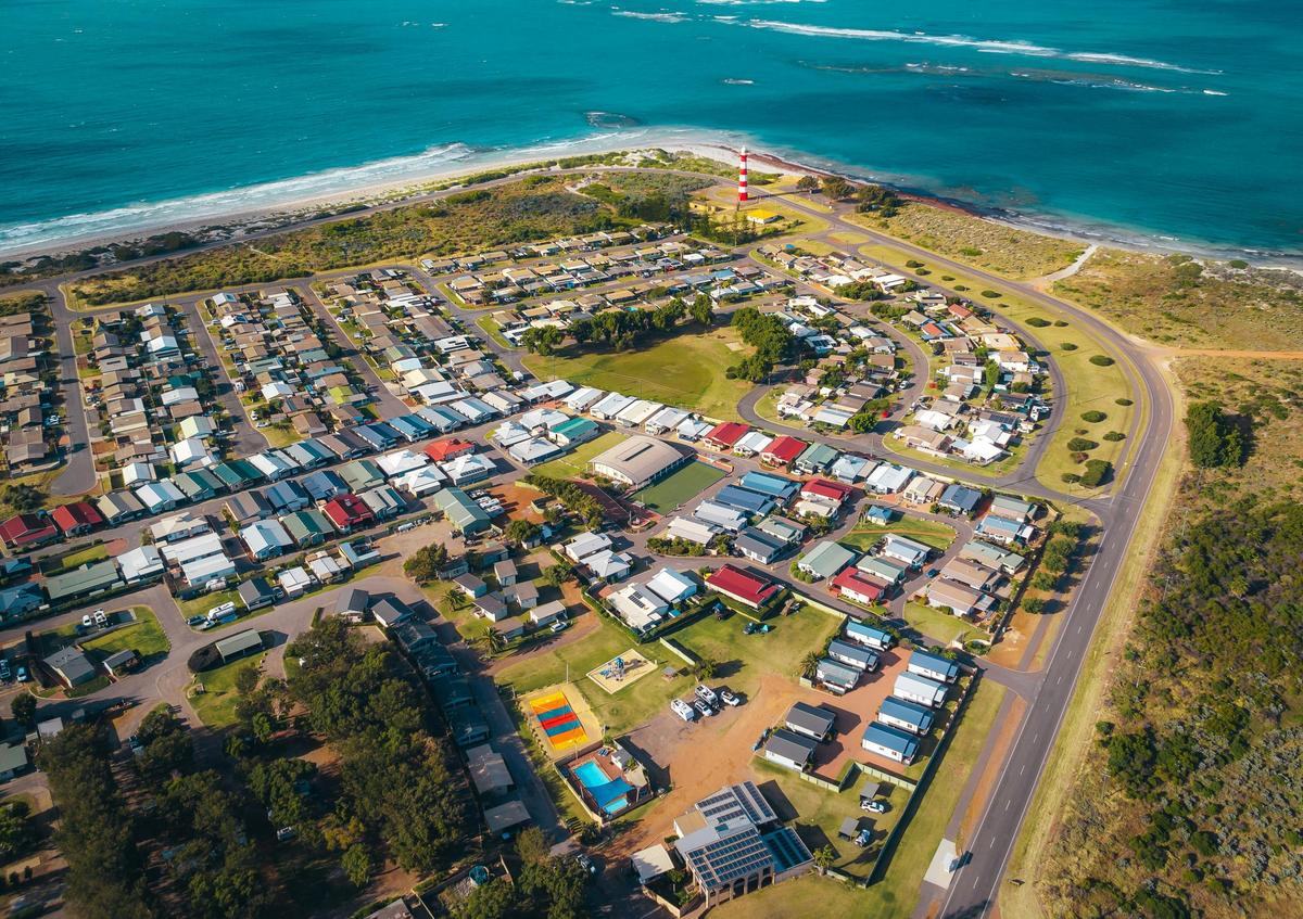Top Down Aerial of Geraldton Belair Gardens Caravan Park