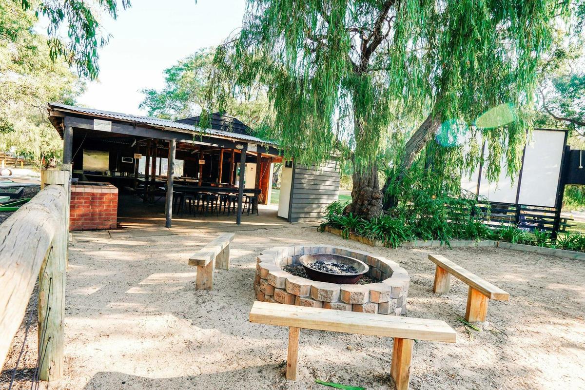 Fire pit (seasonal) and Camp Kitchen
