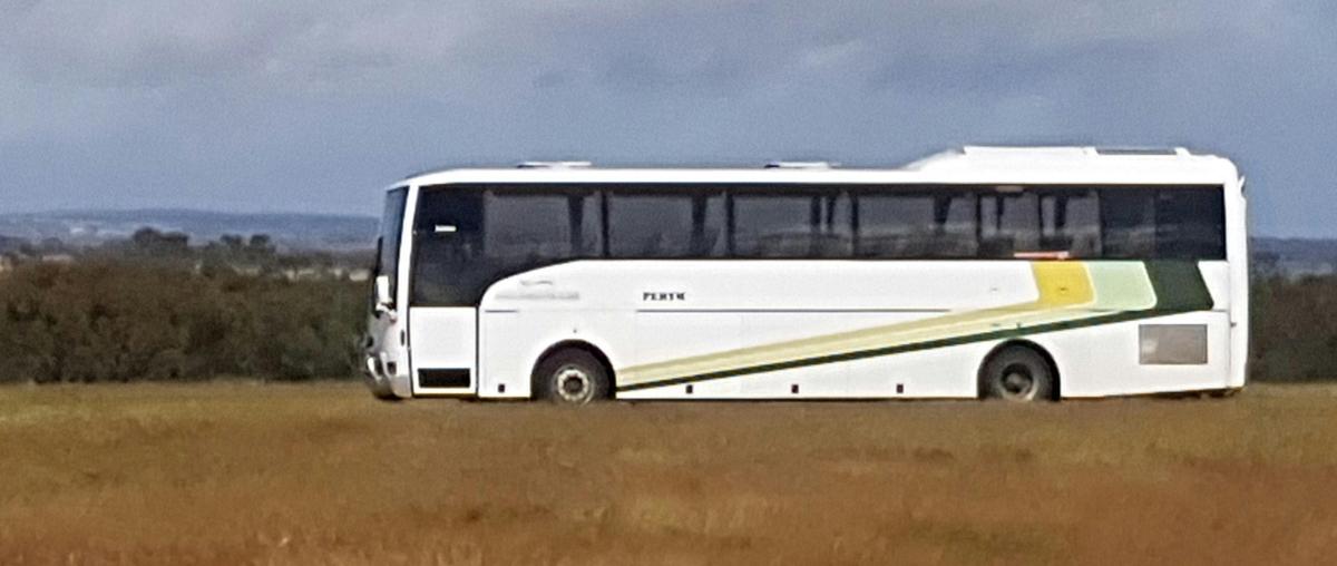 44 seatbelted touring coach, toilet equipped