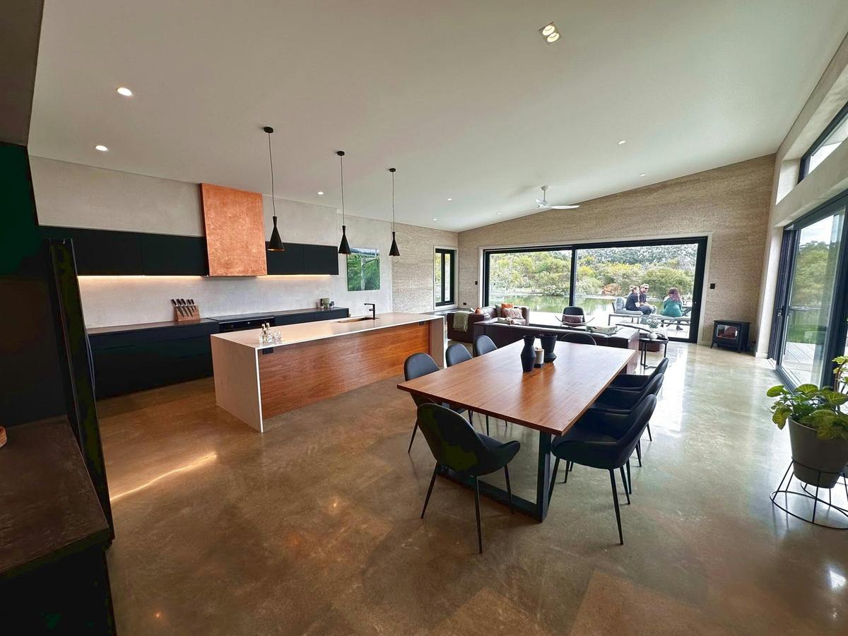 KItchen, dining, living space view