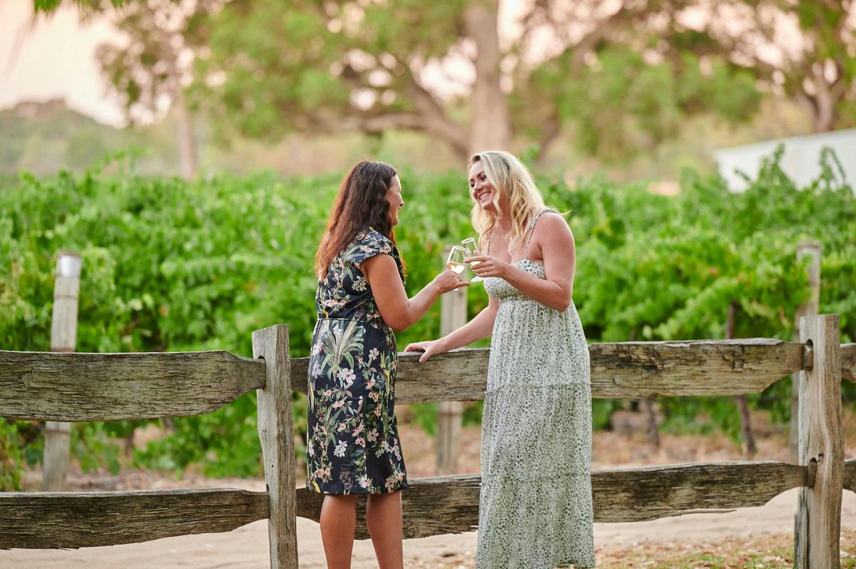 Women enjoying wine at Peel Estate Wines