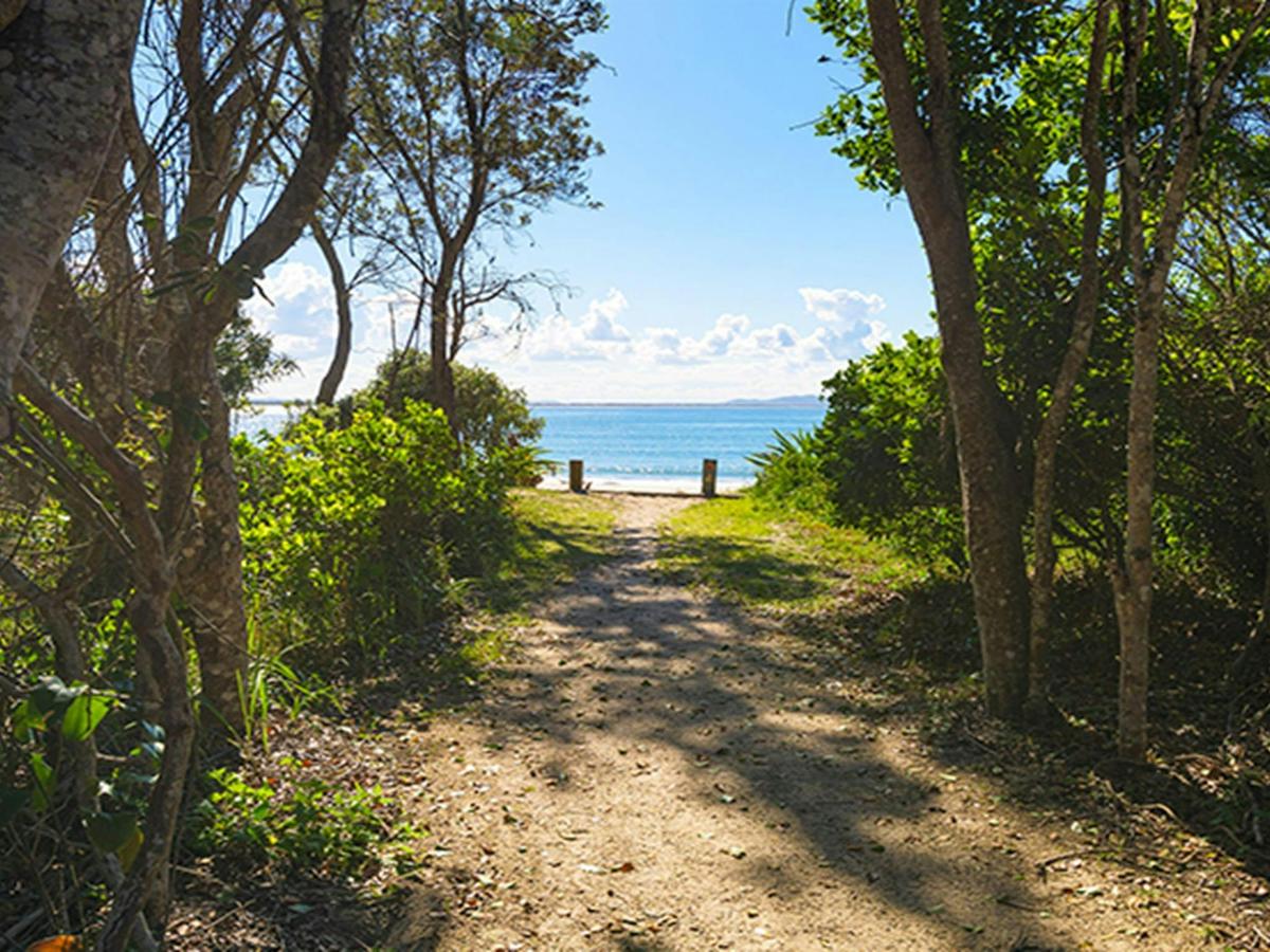 Sandy track from picnic area to Shark Bay with coastal vegetation on either side. Photo: Jessica