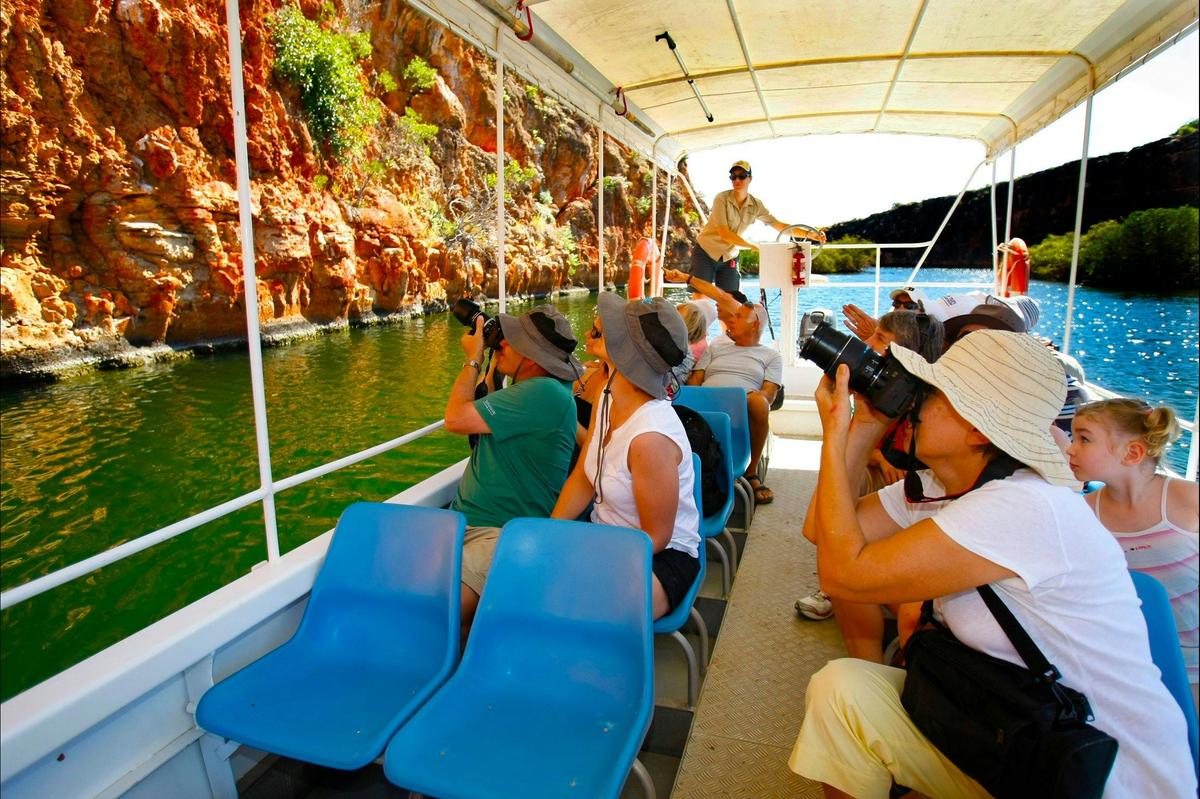 Wildlife spotting on a Yardie Creek Gorge boat cruise