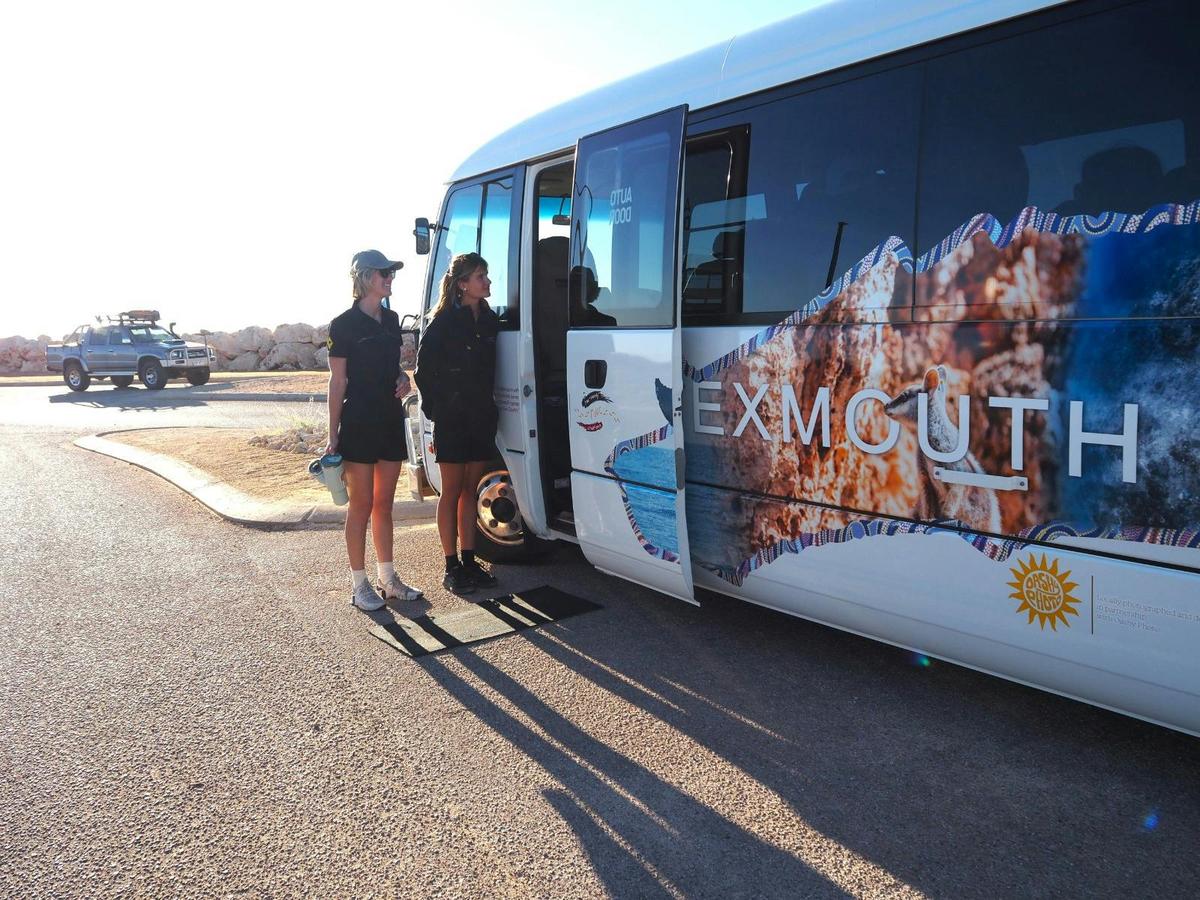 Exmouth Bus Charter tour guides, ready to welcome our guests aboard!