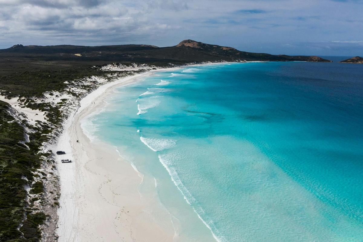 Aerial view of Lucky Bay, near Esperance