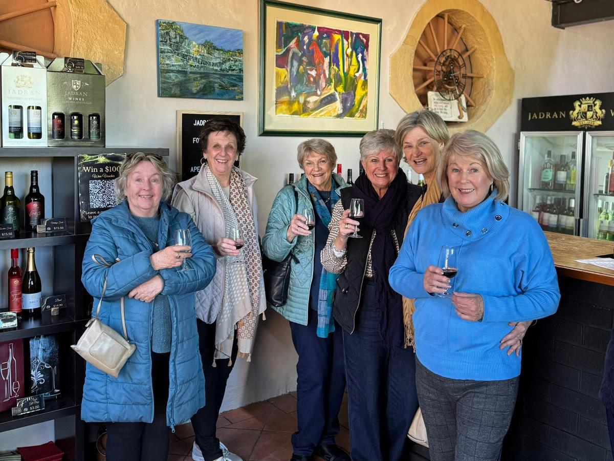 Ladies day out sampling wine at Jadran Wines Cellar door on a wine tour