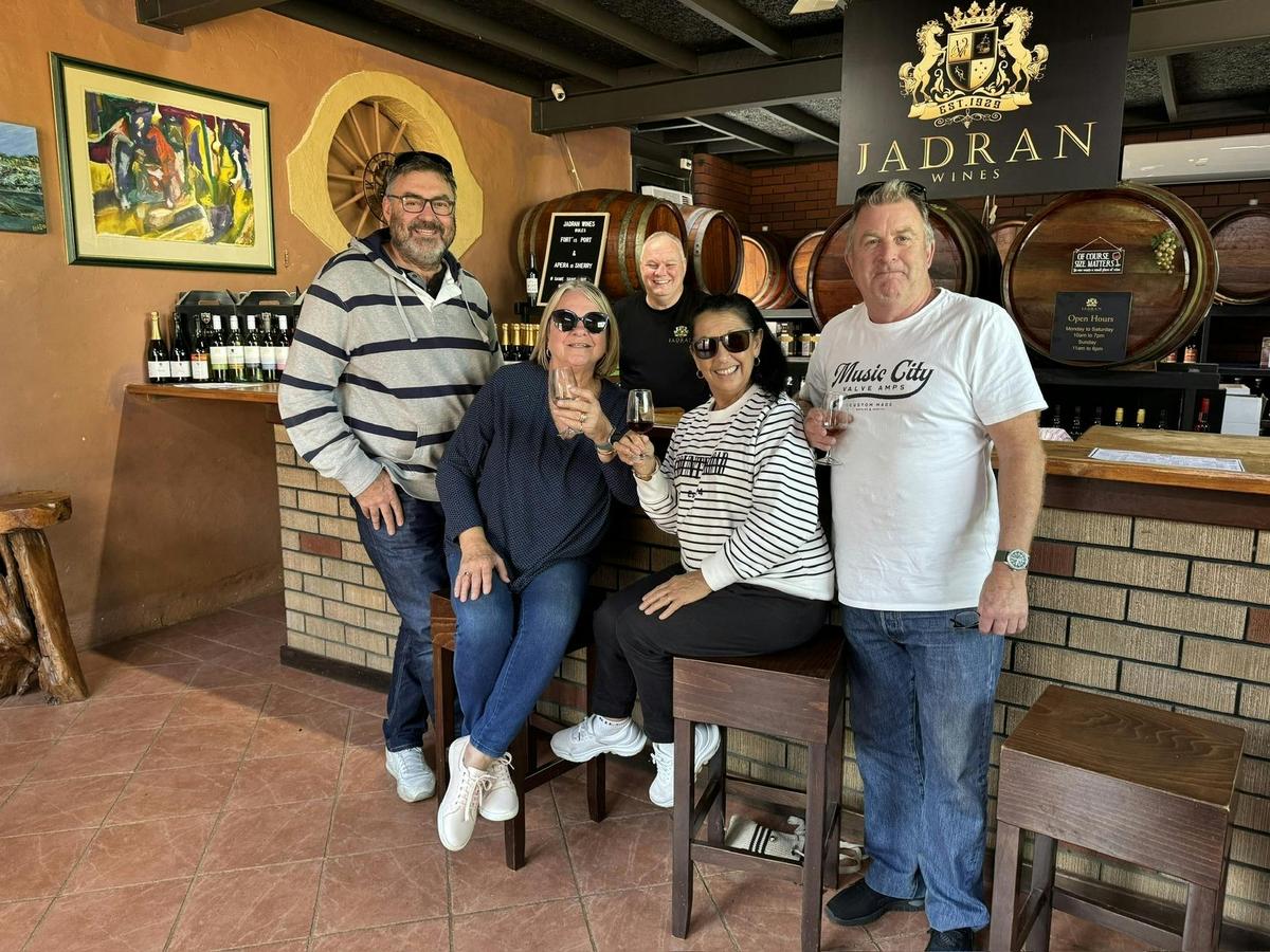 Friends visiting the winery