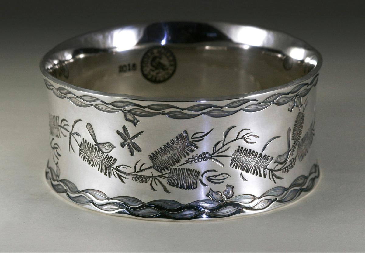 'Bottlebrush Beauty', sterling silver bangle