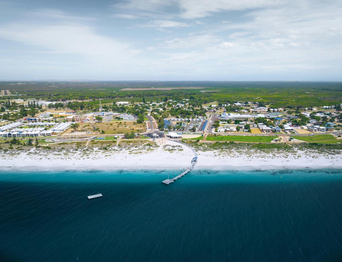 Aerial Image of Jurien Bay Beach and Jurien Bay Tourist Park