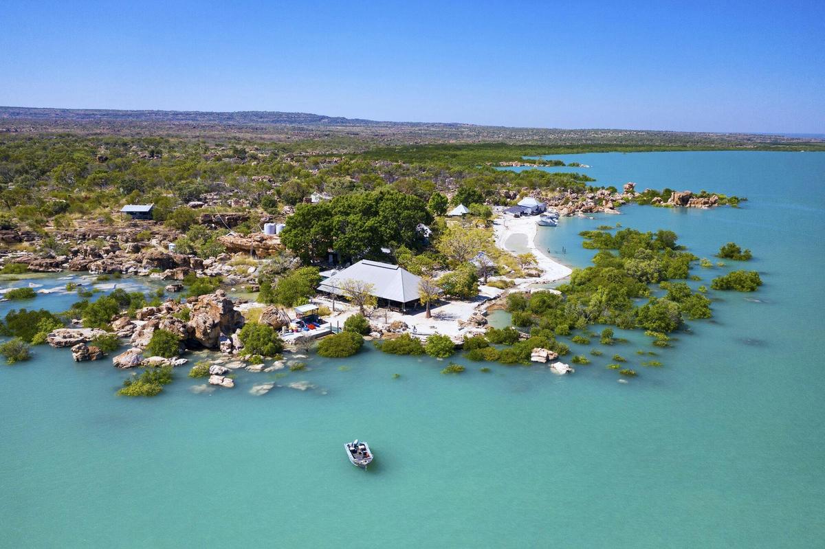 Kimberley Coastal Camp aerial view, Admiralty Gulf Kimberley.