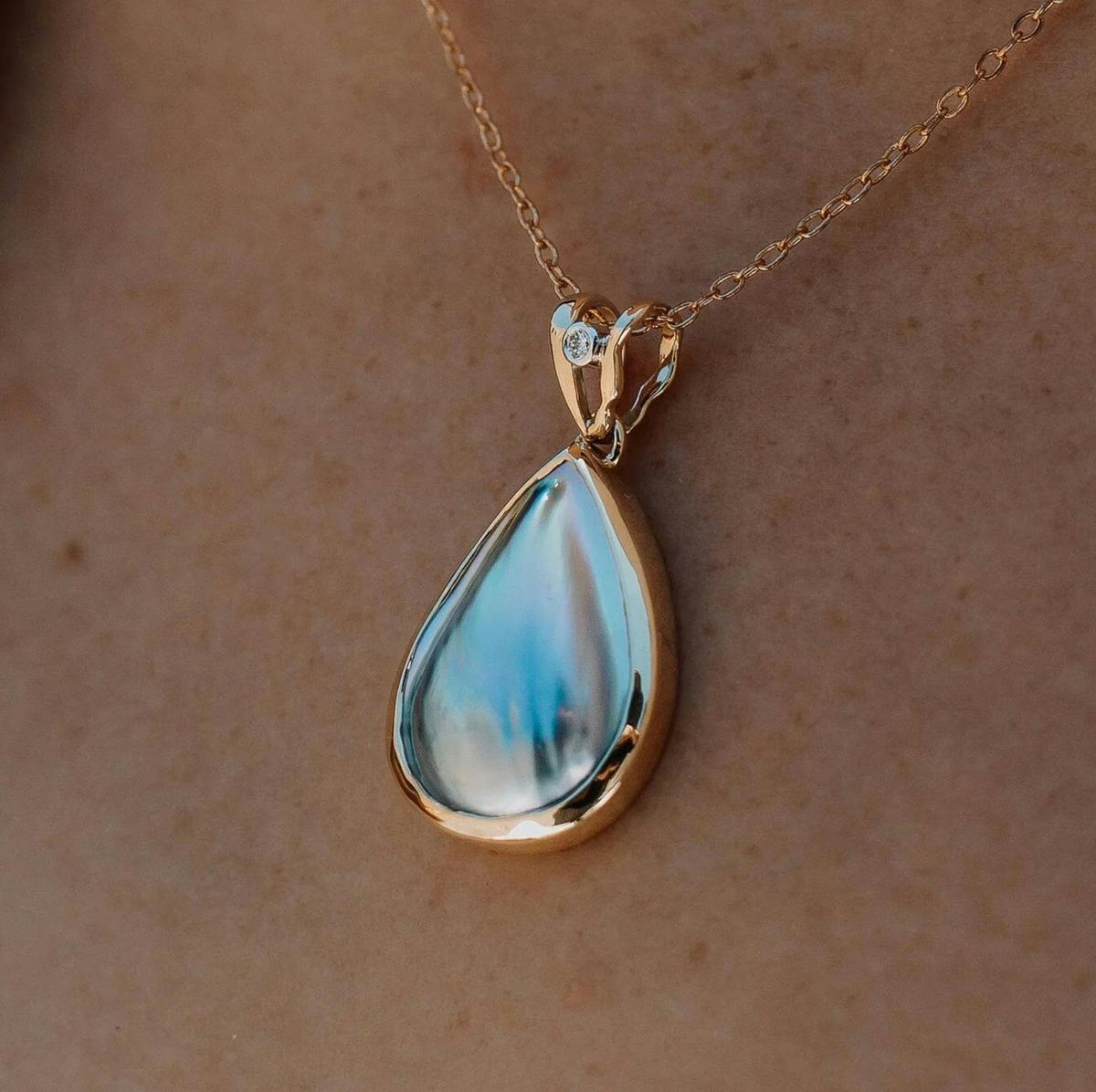Latitude Australian Abrolhos Island Mabe Pearl pendant grown at our own pearl farm.