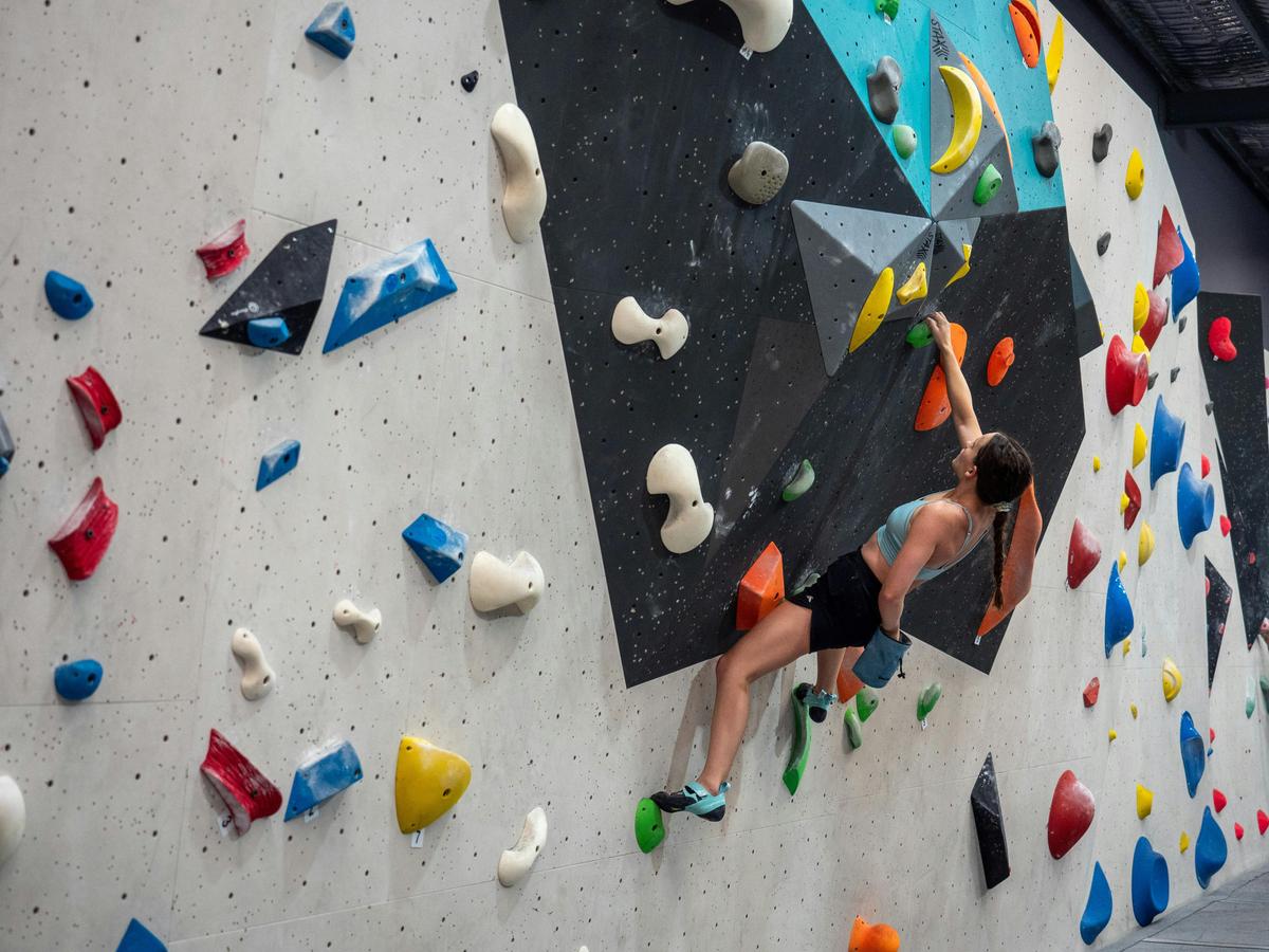 Female boulder wall