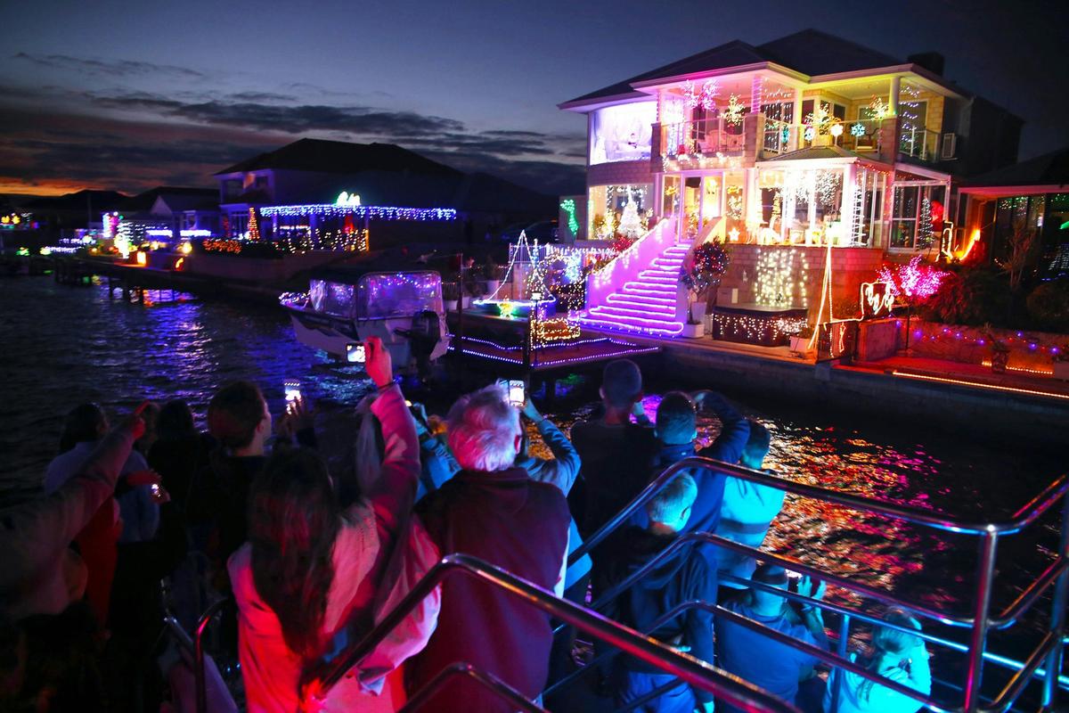 Christmas Lights Cruise through Mandurah's festively lit canals