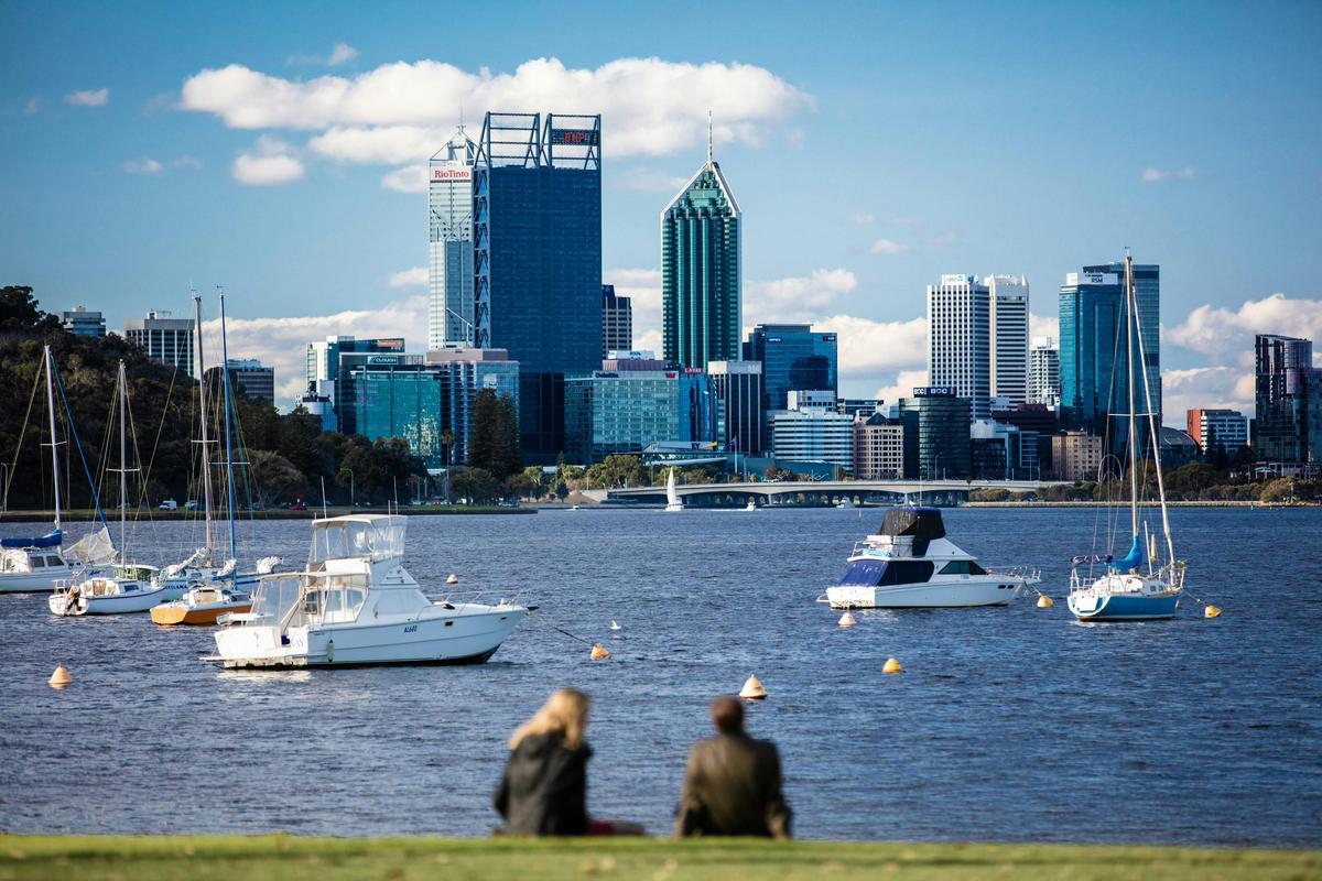 Perth City skyline from matilda Bay