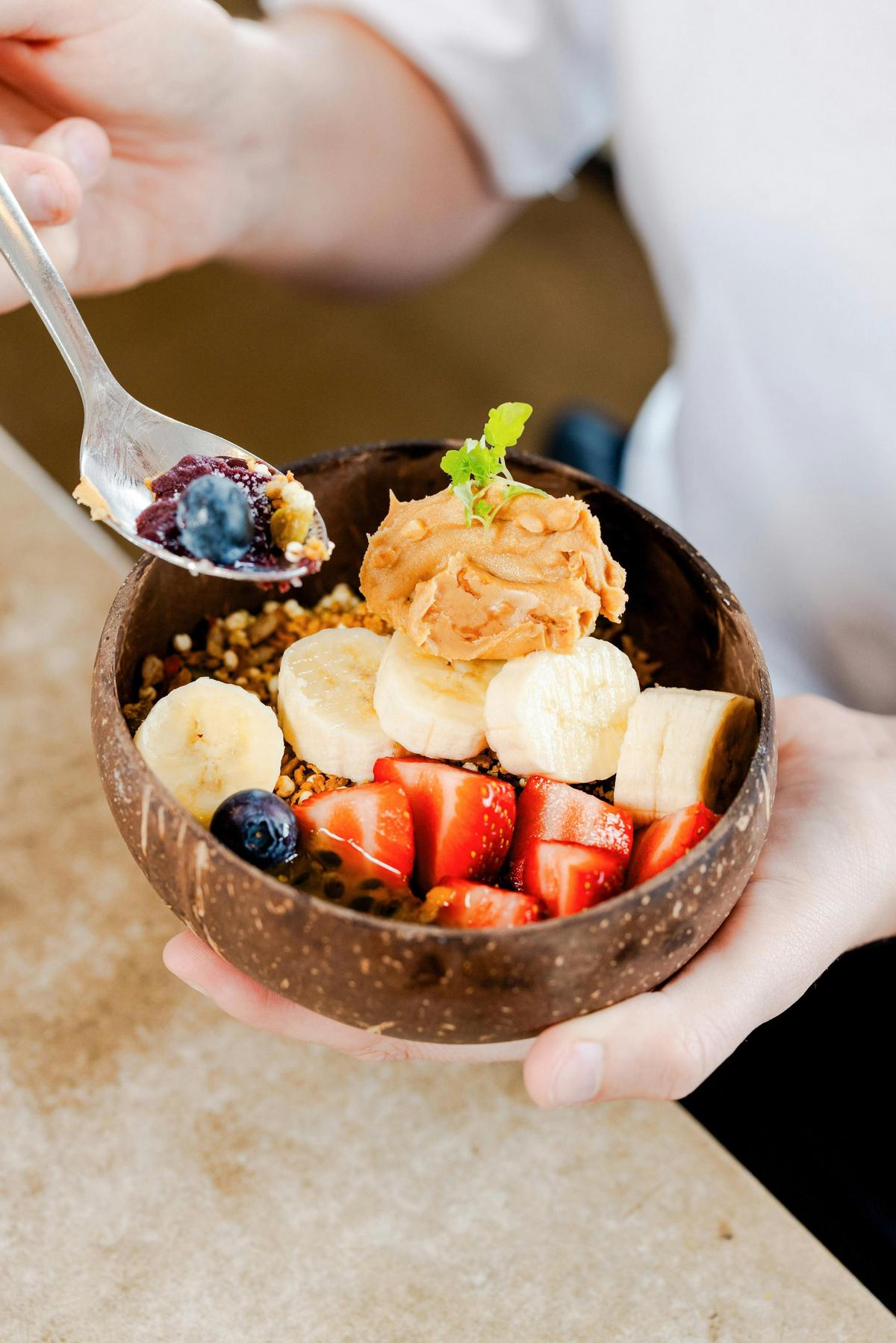 acai in coconut bowl