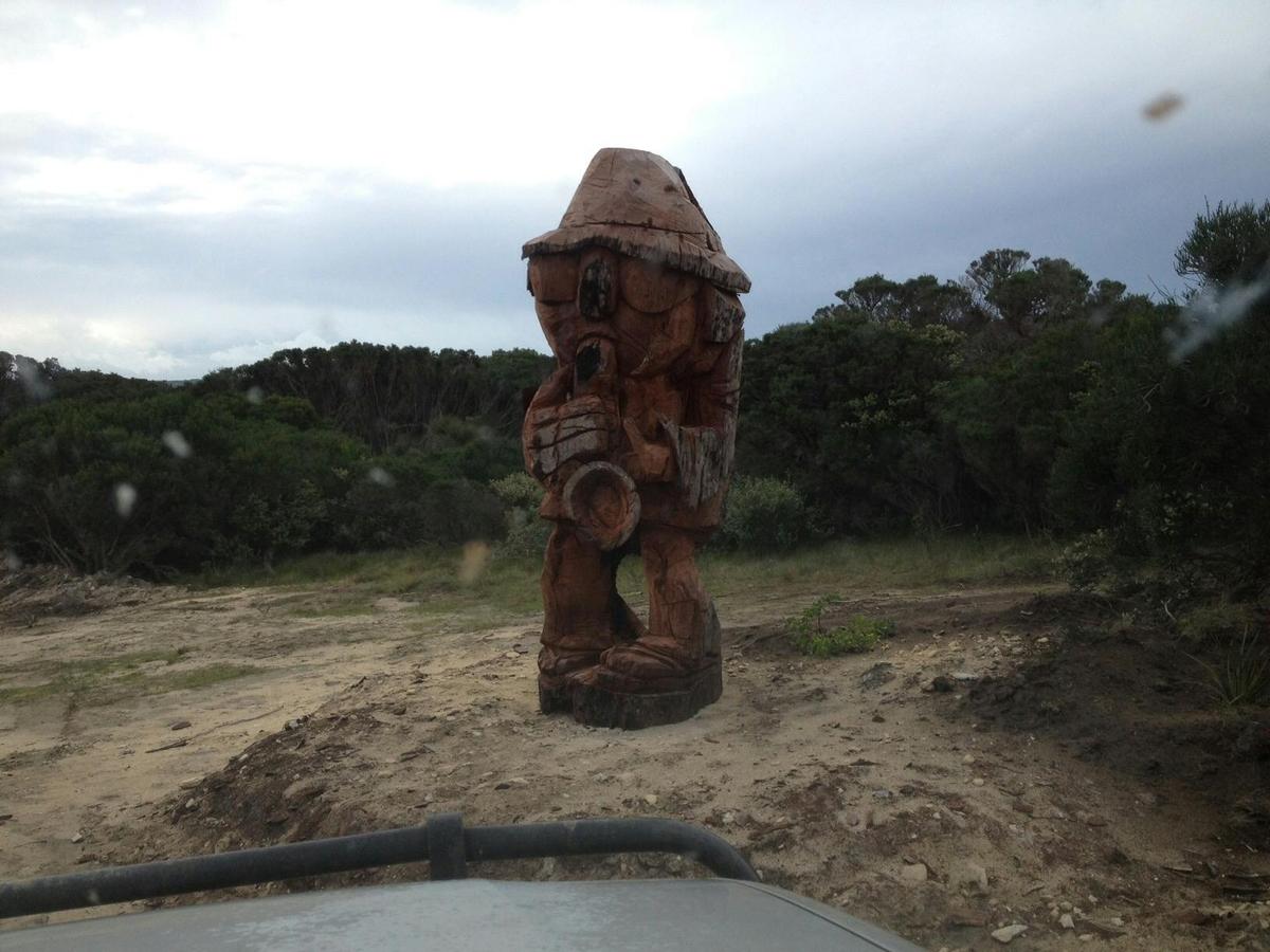 "Zoot" recycled Jarrah chainsaw sculpture
