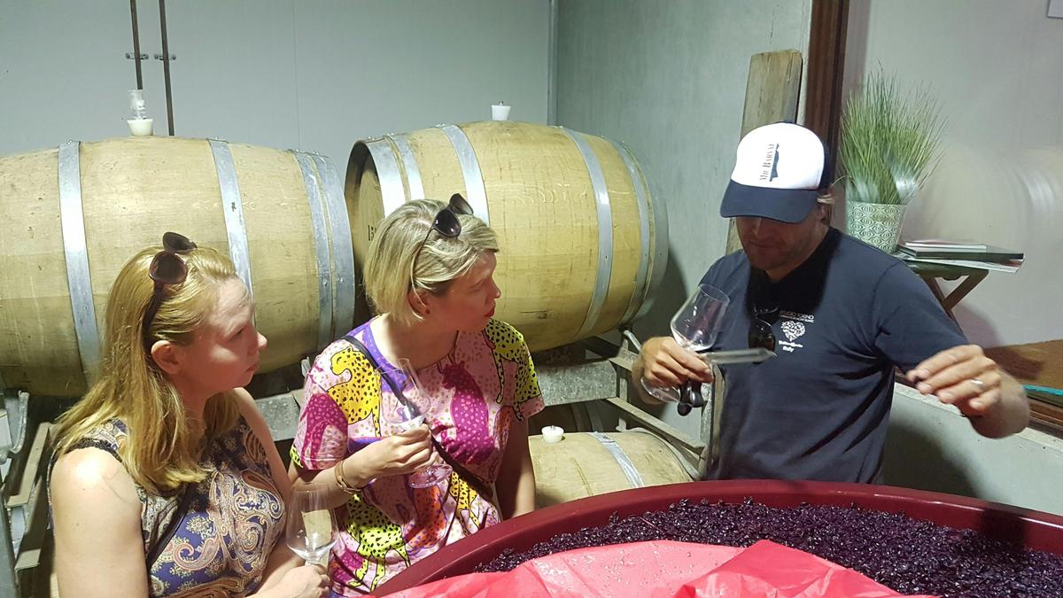 Red wine open tank fermentation