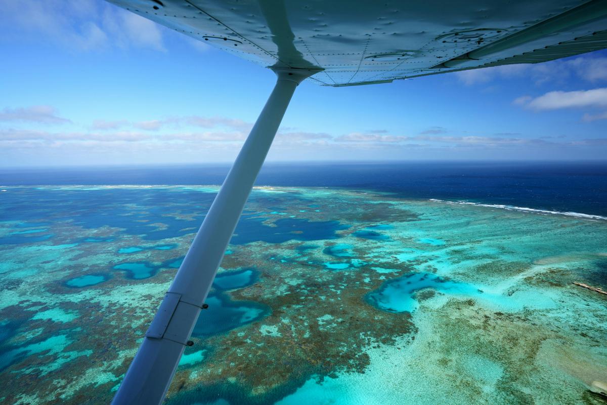 The Abrolhos Islands from the window of a Cessna