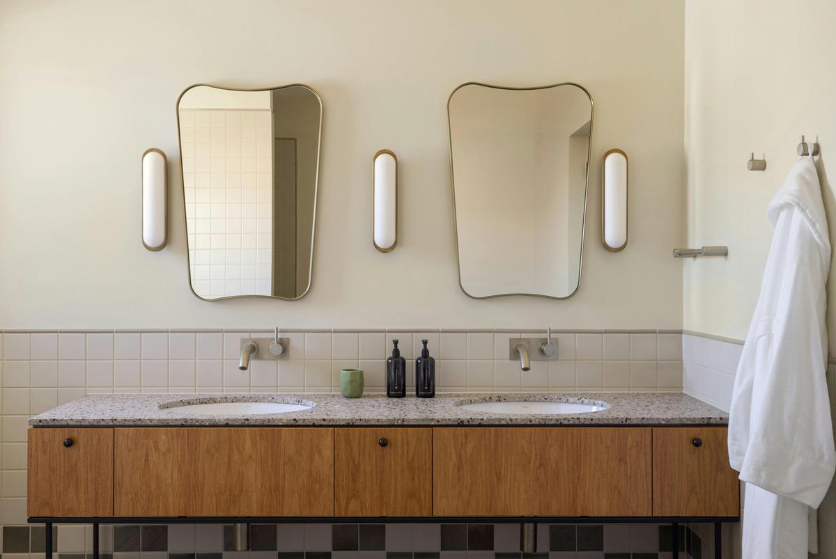 Bathroom vanity at Owston Hotel