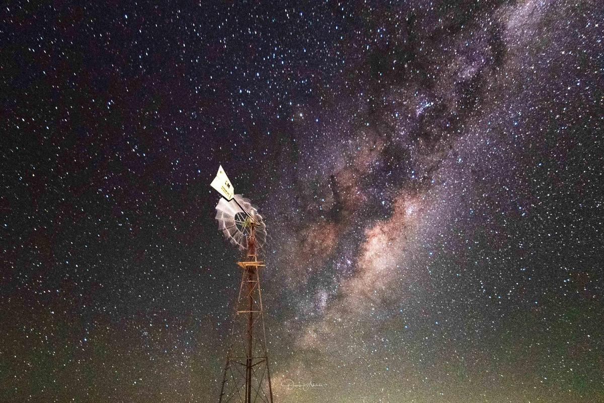 Night sky & windmill