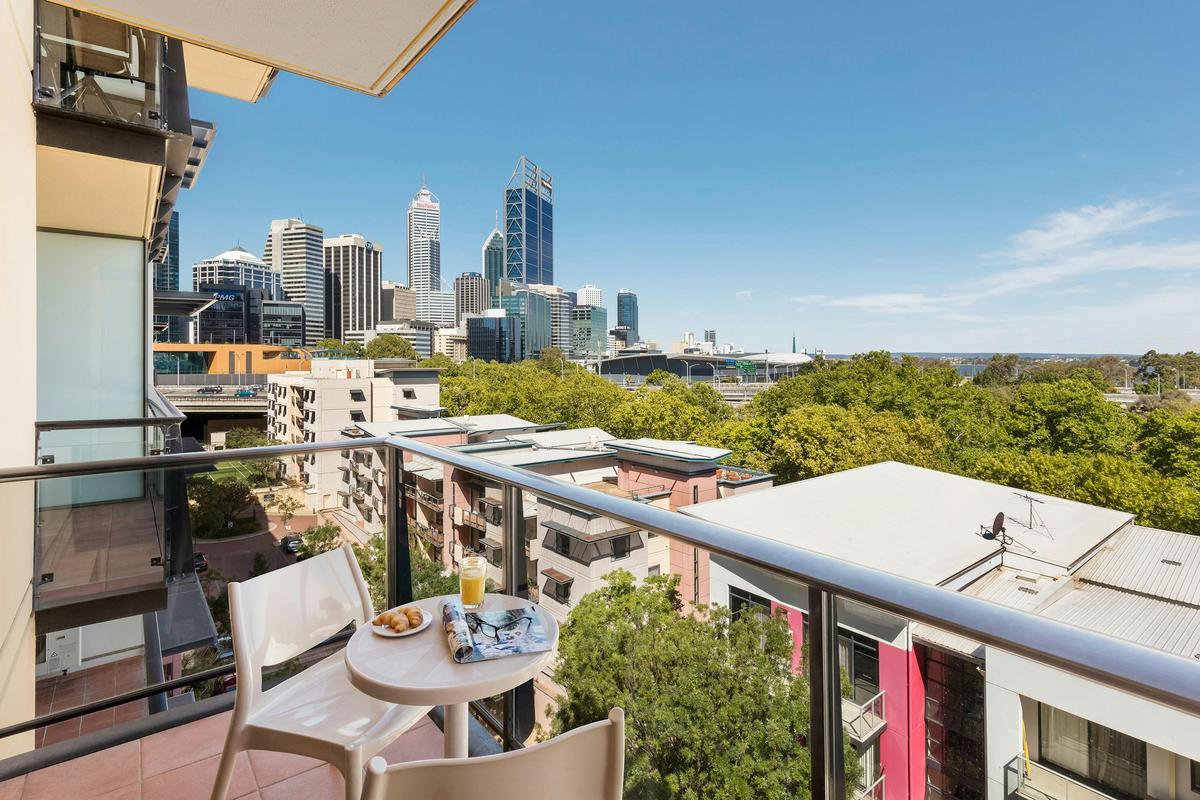 View of Perth City from a balcony
