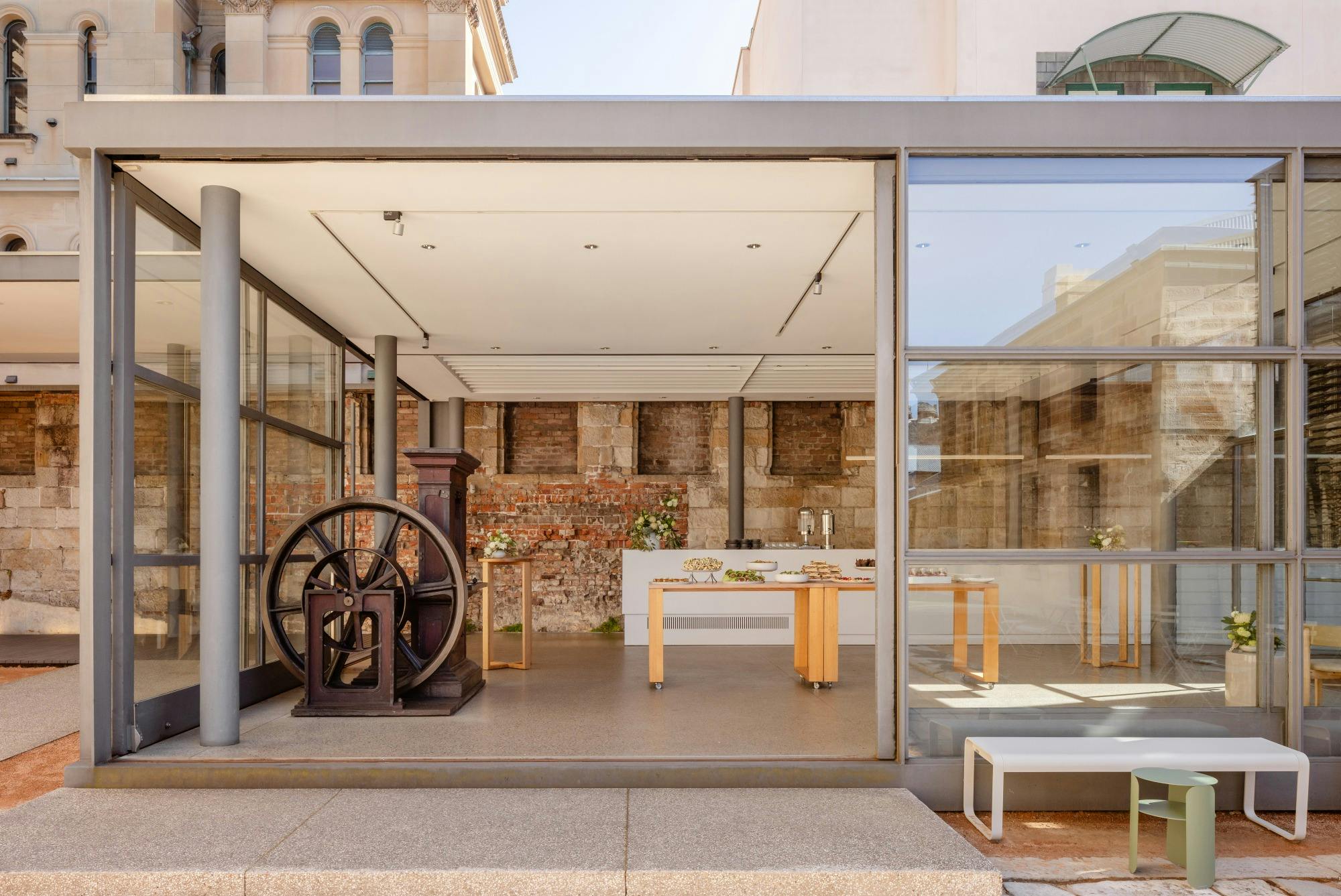 Restored historic room with coin press