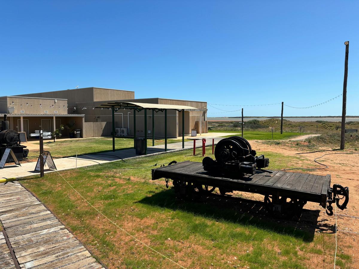 Heritage precinct forecourt looking out to Gascoyne River and Indian Ocean