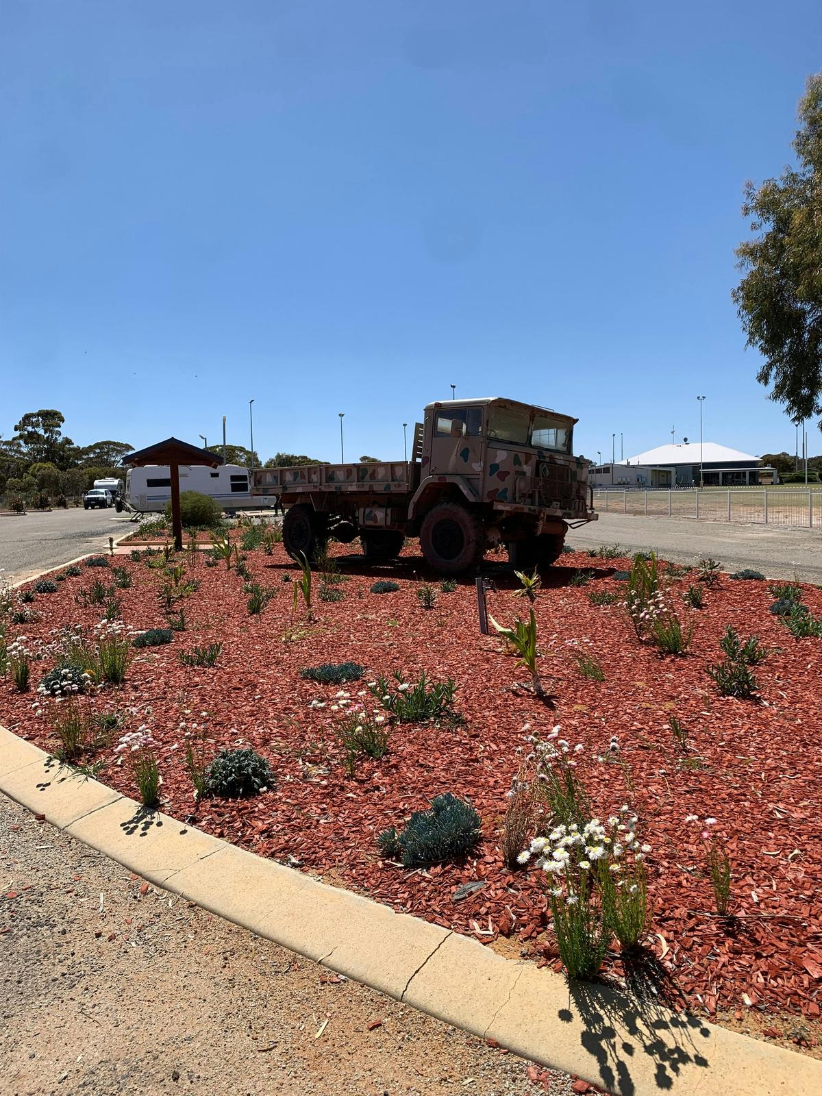 Garden bed with Heritage Army Machinary