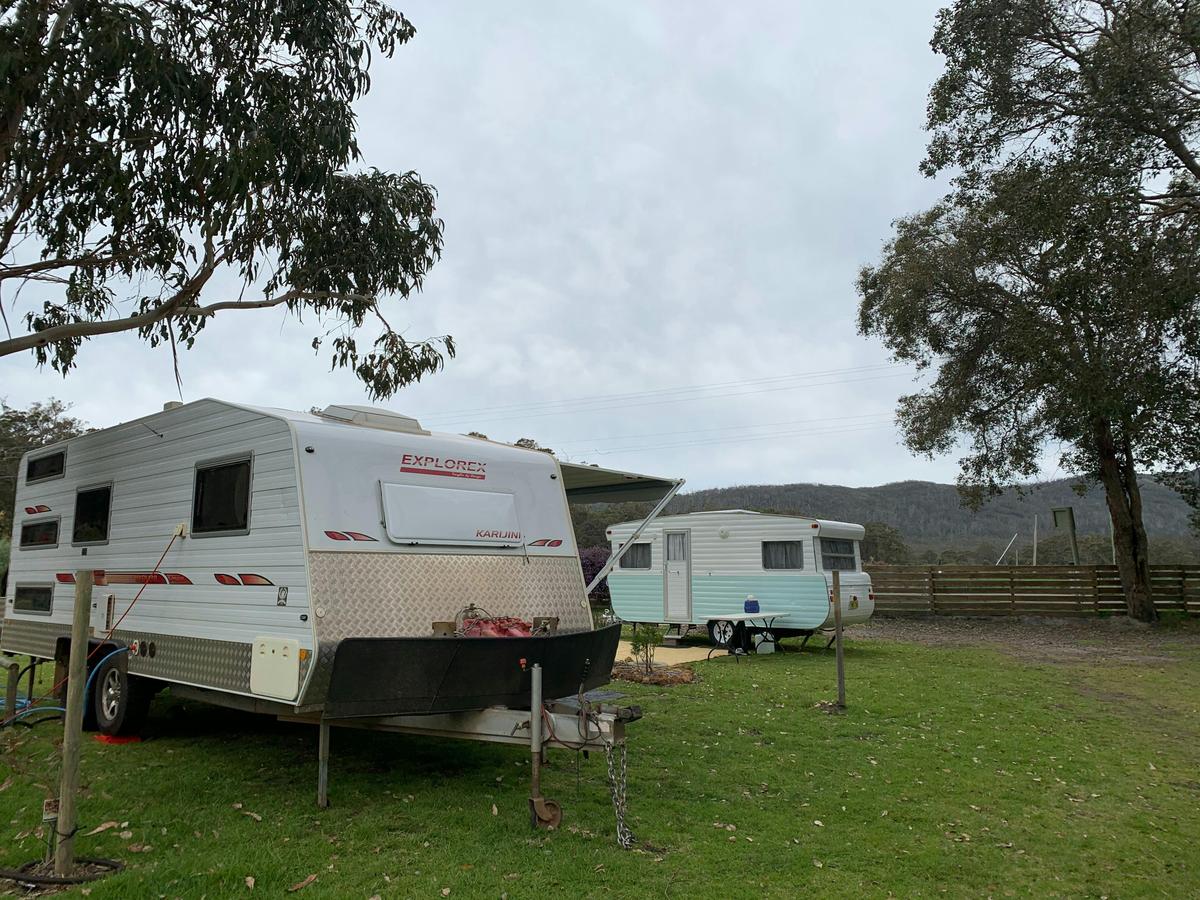 Caravans on grassy site