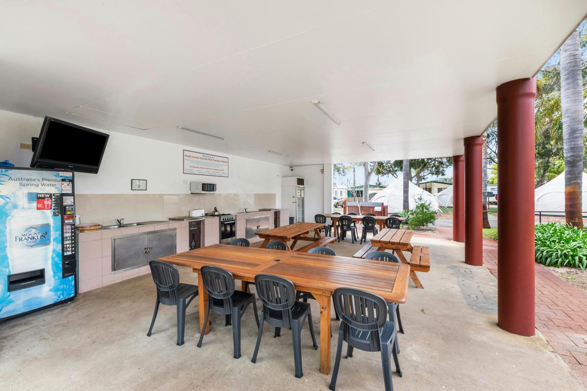 Fully functional campers kitchen available with modern appliances