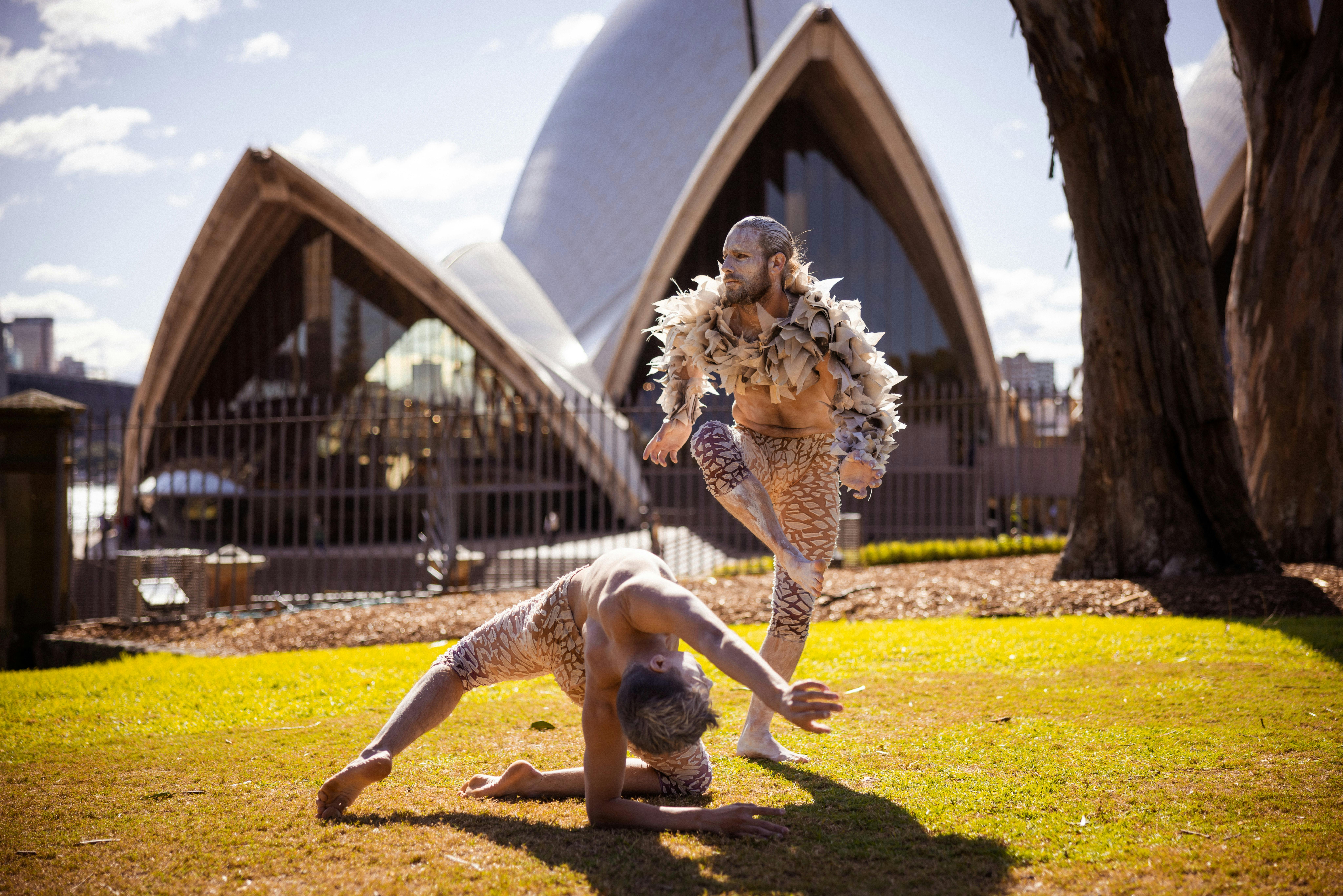Ryan Pearson and Rikki Mason in Bangarra Dance Theatre's Terrain at Sydney Opera House