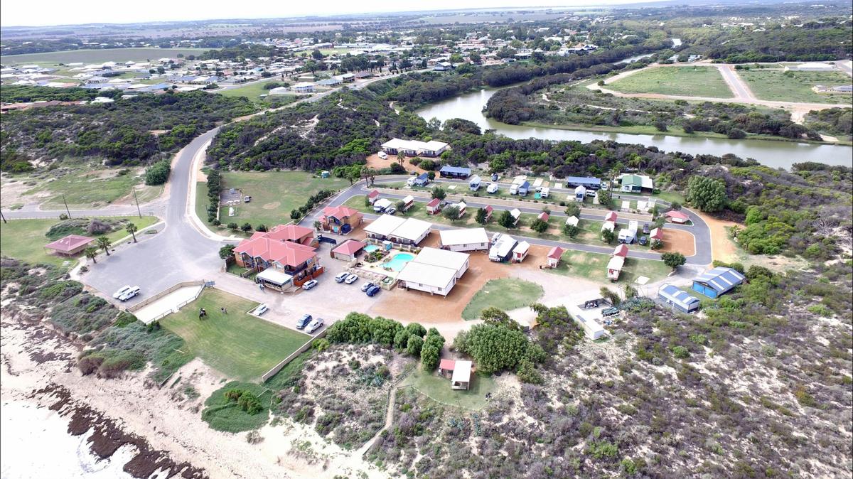 Aerial view of Seaspray Beach Holiday Park