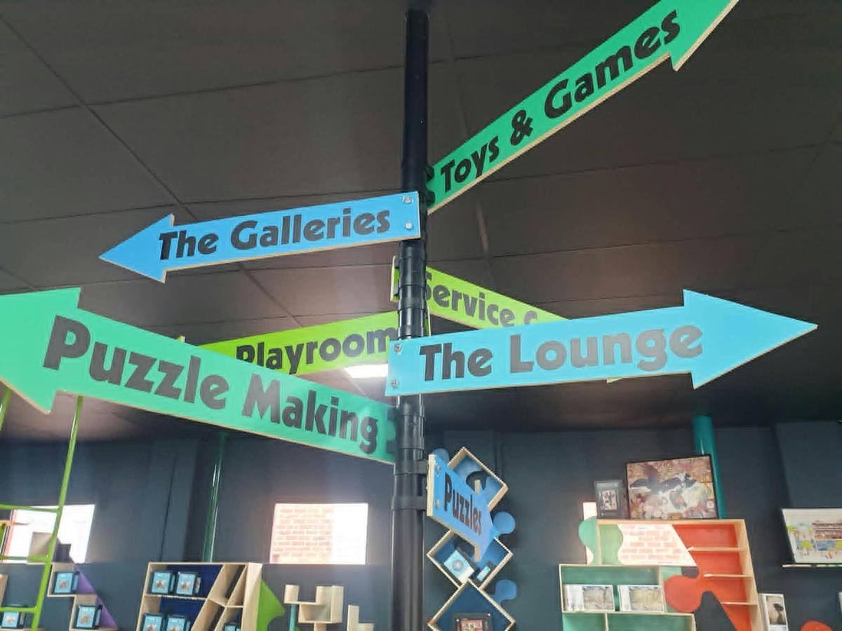 Signs showing all the areas of Puzzletown6255 to explore